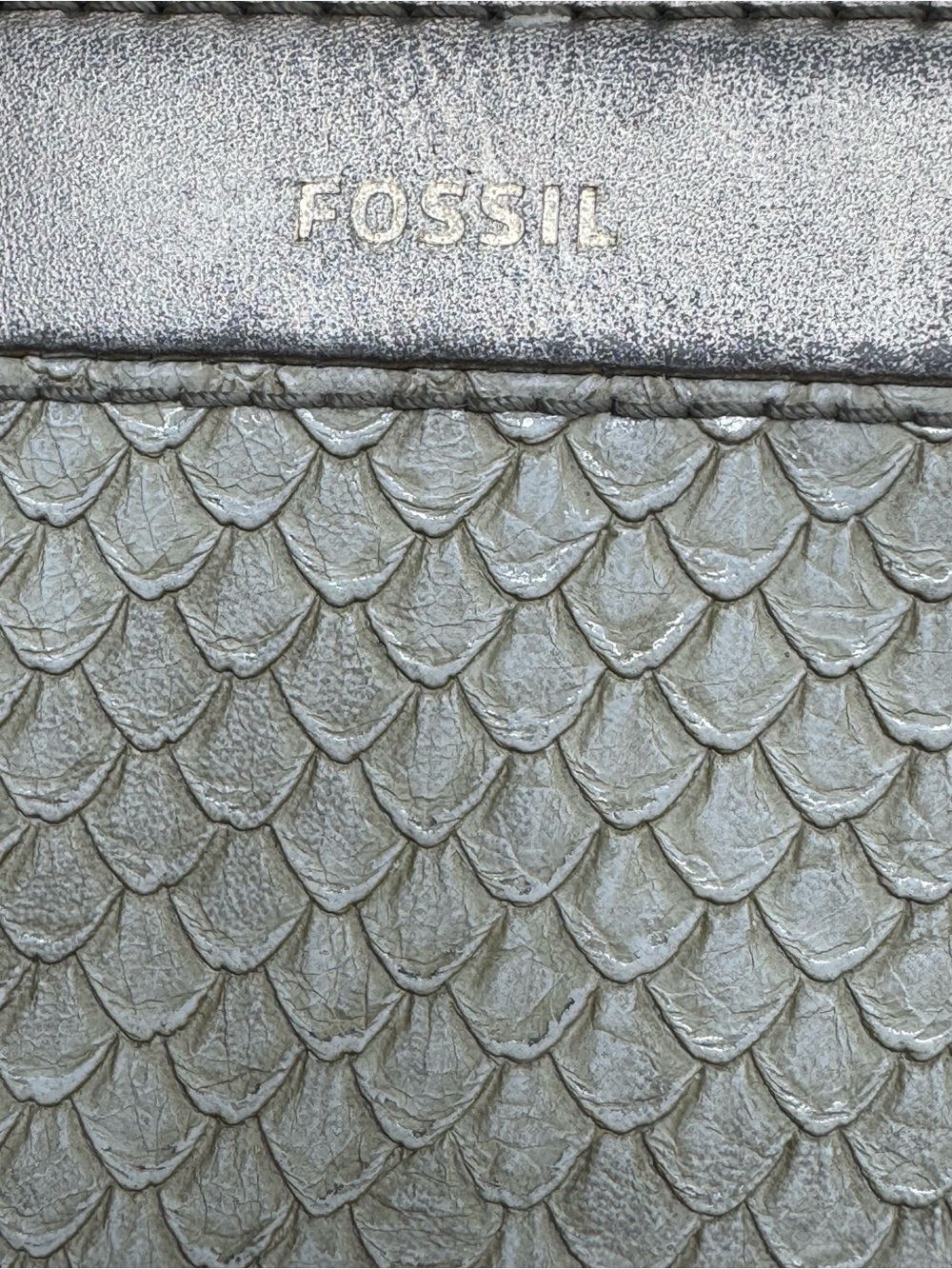 Fossil Metallic Silver Zip-Around Wallet - Picture 2 of 7